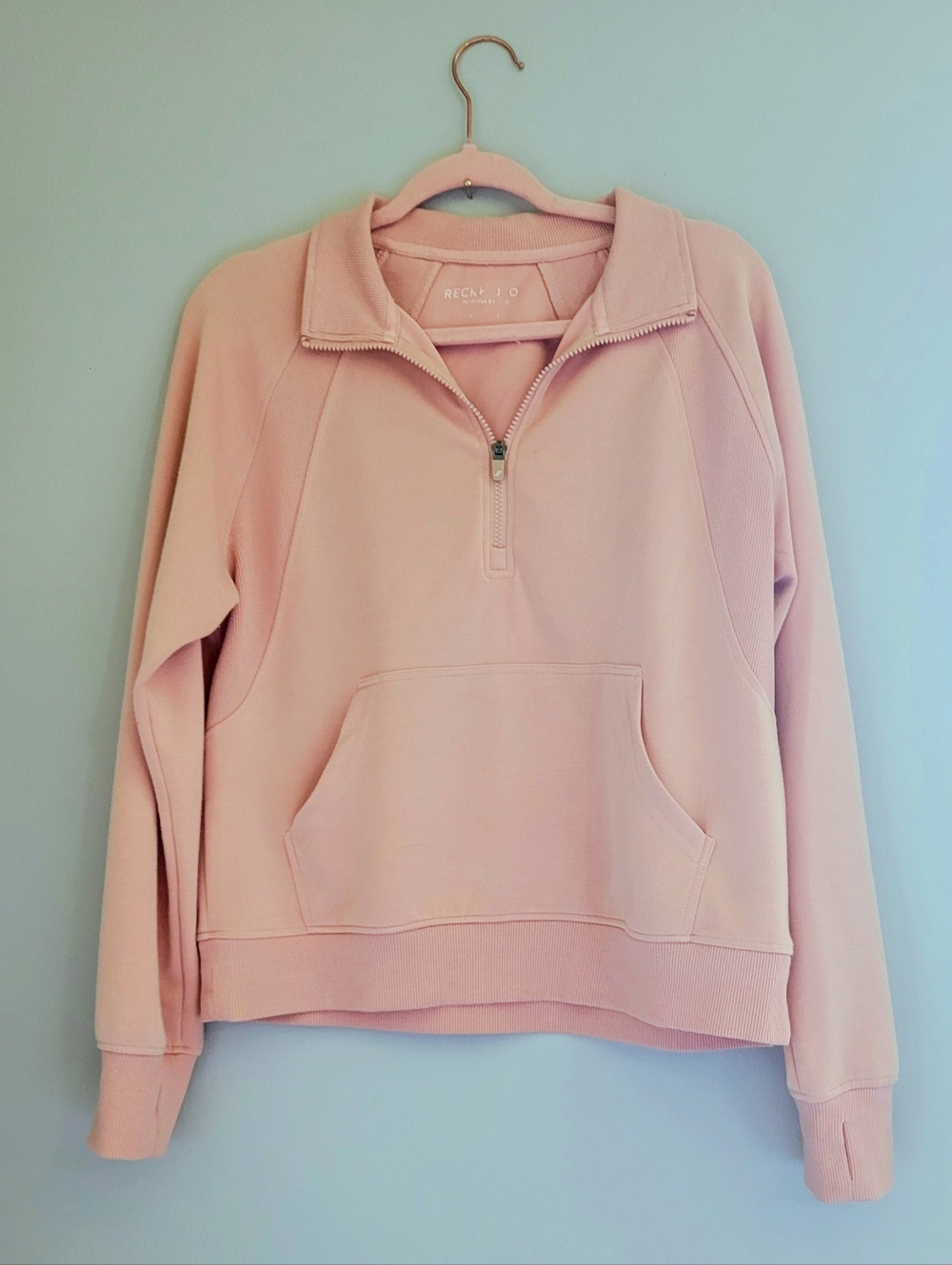 RECREATION By Thread & Supply - Peach Quarter-Zip Pullover Sweatshirt